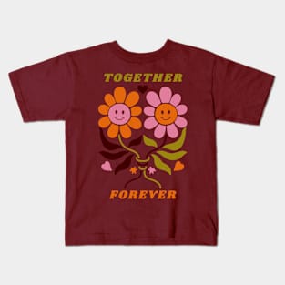 Together Forever Smiley Flowers Kids T-Shirt